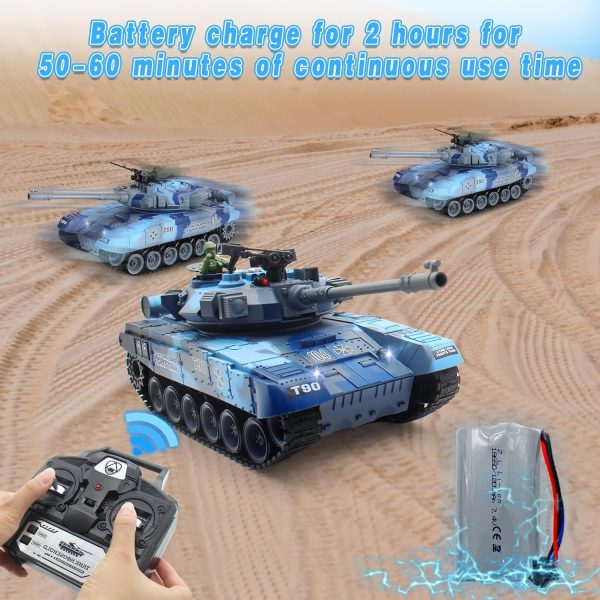 RC Tank 1:18 Remote Control Tank 2.4G Military Vehicle Tank Fight with Smoking and Vibration Controller Shoot BBS Airsoft Bullets Main Battle Toy for Kids and Adults - Image 7