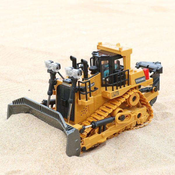 Dwi Dowellin Rc Bulldozer Toys for Boys,Construction Remote Control Bulldozer with Metal bulldozing Shovel Lights/Sounds for Kids Boys - Image 4