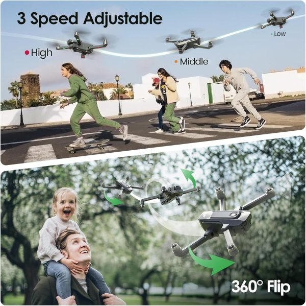 Drone with Camera for Kids 1080P FPV Drones for Beginners with 5G Transmission, WeFone WF20 Foldable RC Quadcopter Small Dron Toys, Brushless Motor, Altitude Hold, 3D Flips, 2 Batteries - Image 7