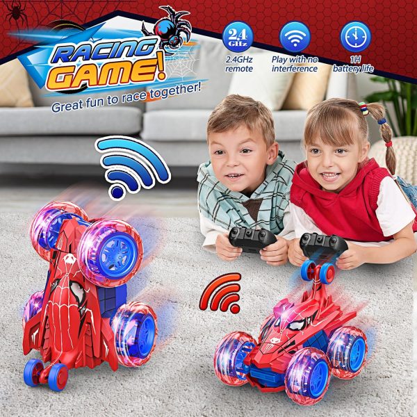 Remote Control Car RC Car Toys for Boys 3 4 5 6 7 8 9 10 Year Old,360° Fast Stunt RC Cars with 4WD Wheel Lights,Kids Toys Fun Birthday Gifts Christmas Stuffers for Kids Boys Age 3-5 4-6 5-7 6-8 - Image 4