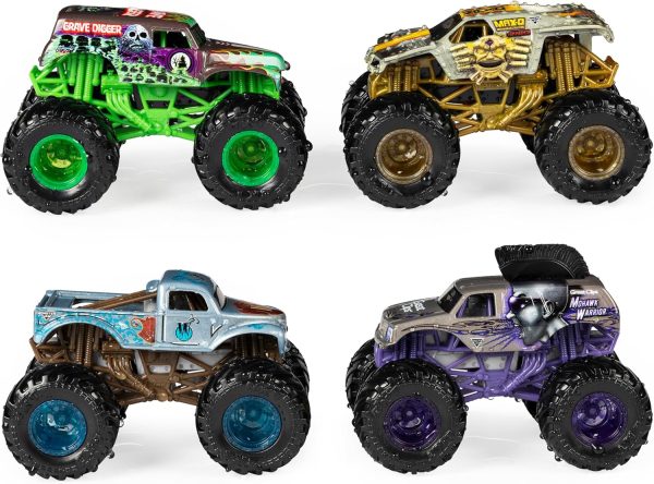 Monster Jam, Official Reveal The Steel 4-Pack of Color-Changing Die-Cast Monster Trucks, 1:64 Scale - Image 5