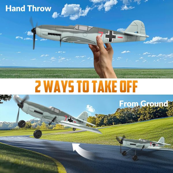 VOLANTEXRC RC Plane RTF for Beginners,2.4Ghz 3CH Remote Control Airplane Easy to Fly with Gyro Stabilization，Outdoor Hobby WWII,with Xpilot Stabilization System (FW190) - Image 6