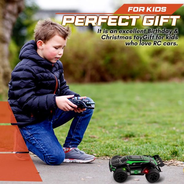 Offroad Remote Control Car for Boys 1:20 - High Speed RC Car for Teens, 20km/h Fast RC Cars with LED Light, 2 Rechargeable 1000mAh Batteries - All Terrain RC Car Gift for Boys - Image 7