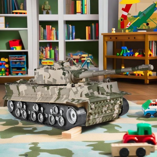 Remote Control Tank for Kids, RC Battle Tank with Lights & Sounds, Rotating Turret, RC Military All Terrain Off-Road Vehicles, Gift RC Tank Toy for Boys - Image 8