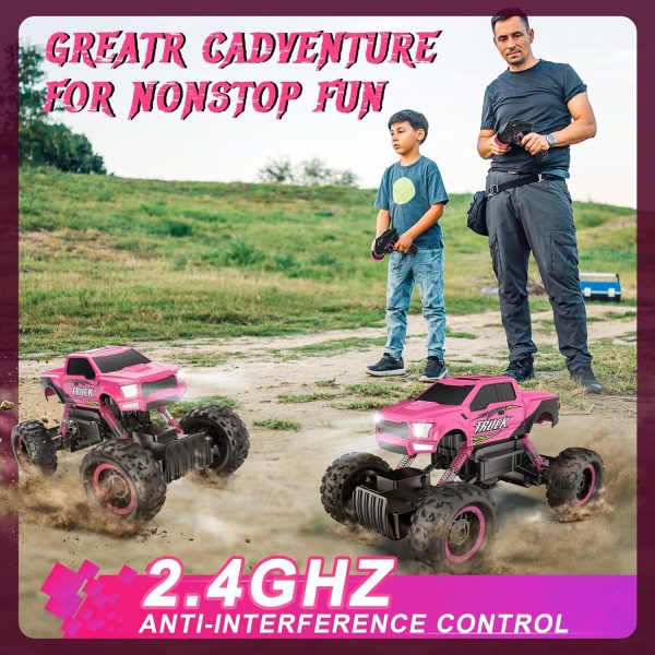 DOUBLE E Remote Control Car for Girls 1/12 Scale Monster Trucks Dual Motors Off Road RC Trucks, Girls Toys RC Crawler Vehicle Truck Toy, Birthday/Xmas Gift Ideas, Pink - Image 9