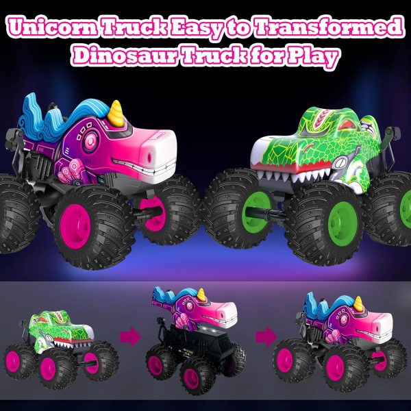 Remote Control Car, 2.4Ghz Unicorn Rc Monster Truck for Boys Girls, Rchargeable Rc Truck with Lights & Music, 360° Rotating Stunts RC Car Toy for Kids 3-5 6 7 8-12 - Image 3