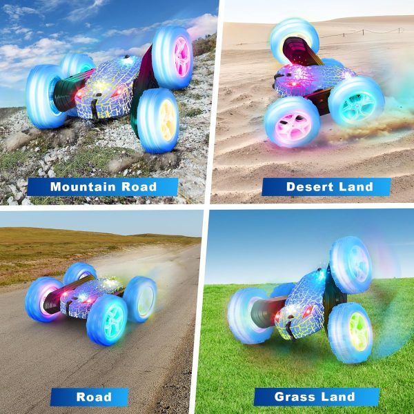 Remote Control Car, RC Cars Toys, 2.4GHz 4WD Fast RC Cars with Double Sided 360° Rotation Kids Toys Monster Truck Toys for Girls RC Truck Toy Cars for Boys - Image 5