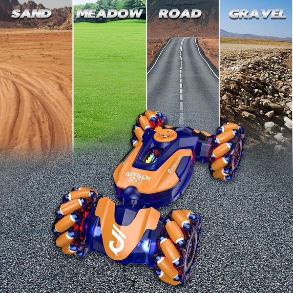 Gesture Sensing RC Stunt Car,Remote Control Car Toys for Ages 5-7-13,with Lights Music Spray,4WD 360° Spins All Terrains Kids Toys RC Cars,3-6 Year Old Boy Birthday Gift & 3-12 Best Gift for Kids - Image 7