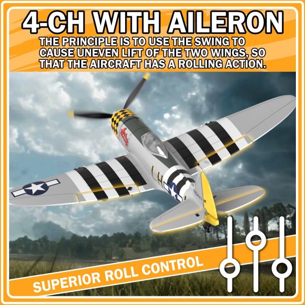 RC Plane 4-CH RC Airplane – RC Airplane Ready to Fly Upgrade P47 Thunderbolt Remote Control Airplanes for Beginners Adult with Beginners with Xpilot Stabilization System, & One Key Aerobatic - Image 7