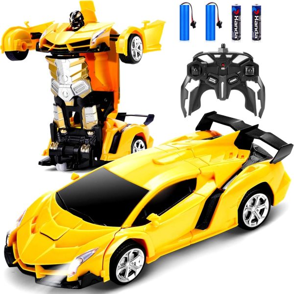 Dolanus Remote Control Car - Transform Robot RC Cars Contains All Batteries: One-Button Deformation and 360 Degree Rotating Drifting, Present Christmas Birthday Gift for Boys/Girls - Image 2