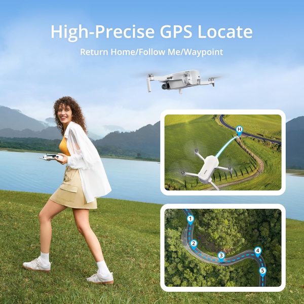 Potensic ATOM LT GPS Drone Under 249g, 40 Mins Long Flight, EIS 2.5K Camera, 4KM FPV Transmission, Brushless Motor, Precise Auto Return, SurgeFly, Entry Level Foldable Drone for Adults Beginner, White - Image 7