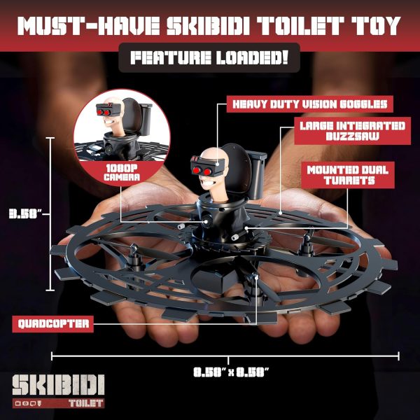 Force1 Officially Licensed Skibidi Toilet Toy RC Drone- Flying Buzzsaw Mini Drone with Camera, 1080p FPV Video Recording, Headless Mode, Altitude Hold, Speed Control, 2.4GHz Remote Control Drones - Image 5