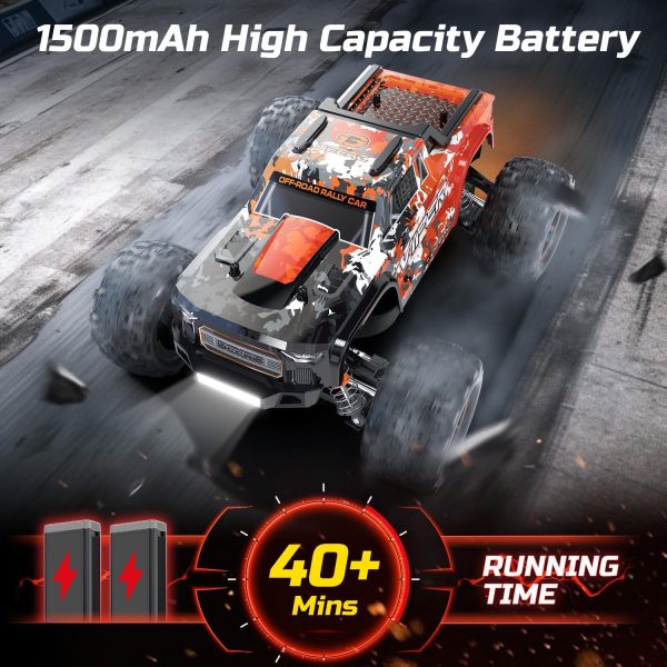 DEERC H16R Brushless Fast RC Cars,1:16 52KM/H High Speed Remote Control Car,4X4 All Terrains RC Monster Truck,Waterproof Off-Road Hobby Electric Vehicle Car Gift for Adults Boys,2 Li-ion Batteries - Image 7