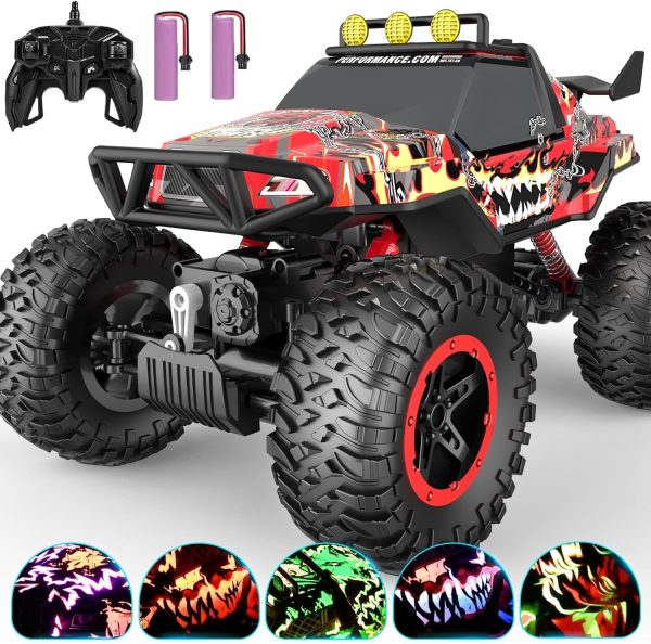 NQD RC Cars Remote Control Car 1:14 Off Road Monster Truck, 4WD Dual Motors Flashing Light Rock Crawler, 2.4Ghz All Terrain Hobby Truck for Kids - Image 2