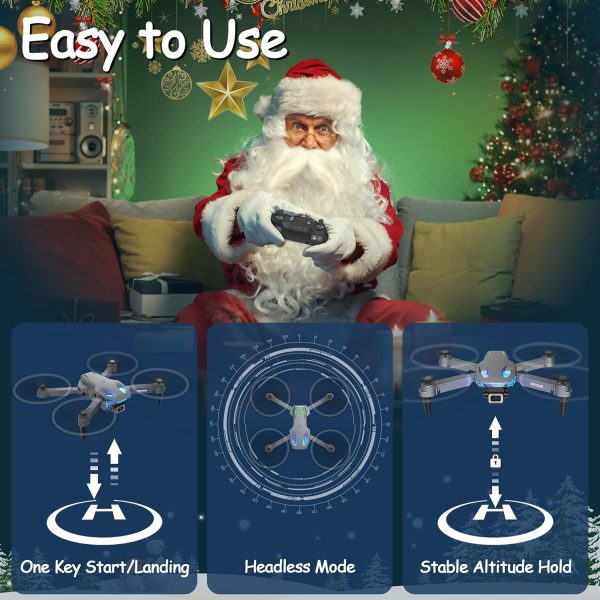 Wipkviey Drone with Camera - Drones for Adults 1080P HD RC quadcopter, With WiFi Video, Altitude Hold, Gesture Selfy, Headless Mode, 3D Flip, One Key Take Off/Landing for Beginners - T28 - Image 6