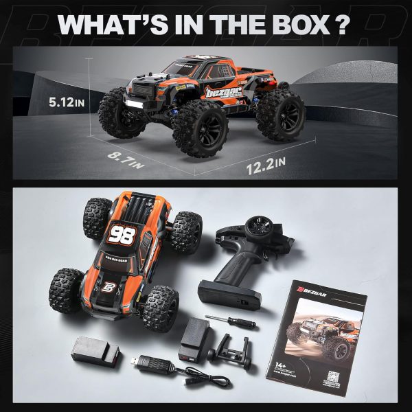 1:16 Scale 4X4 RC Trucks by BEZGAR - All Terrain, Waterproof, High Speed Electric Remote Control Cars with Upgrade Chassis and Two Batteries - Image 7