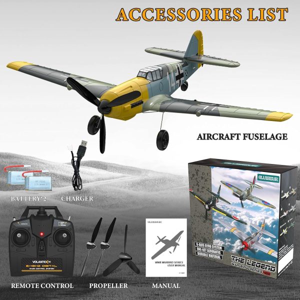 RC Plane 4 Channel Remote Control Airplane - Ready to Fly BF-109 RC Airplane for Beginners Adult with Xpilot Stabilization System & One Key Aerobatic - Image 7