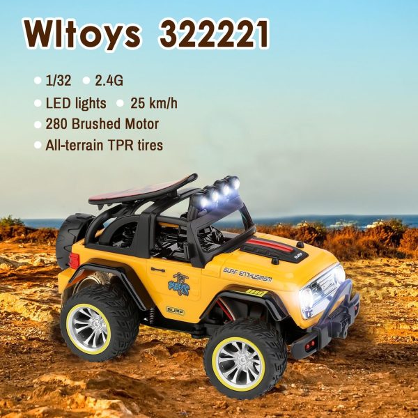 Wltoys 32221 RC Car 1/32 RC Crawler 25km/h Brushed RC Cars 2.4GHz RC Rock Crawler 2WD Remote Control Car All-Terrain TPR Tires RC Car Gifts… - Image 3