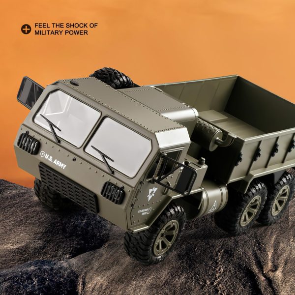 RC Military Truck 6x6 Off Road Military Armored Vehicle Tactical Truck 1/12 Remote Control Rock Crawler Army Transport Truck with Tent for All Terrain Electric Kids Toys Hobby - Image 5