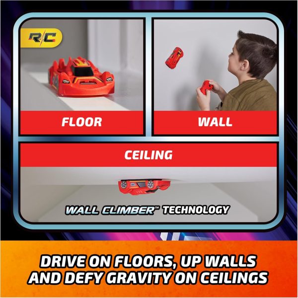 Air Hogs, Zero Gravity Sprint RC Car Wall Climber, Red USB Micro B Rechargeable Indoor Wall Racer, Over 4-Inches, Kids Toys for Kids Ages 4 and up - Image 3