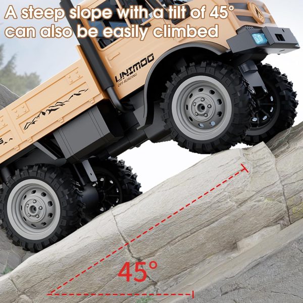 RC Military Truck, 1:16 Scale Remote Control Car with Camera, All Terrain RC Rock Crawler Off-Road RC Truck, 2.4GHz Army Transport Vehicle with Rechargeable Battery for Kids Adults, Beige - Image 6