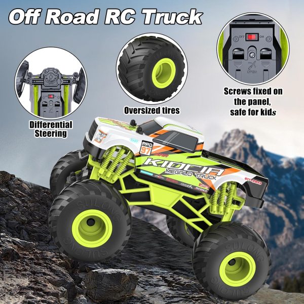 Scientoy Remote Control Car, 20KM/H Monster Truck Toys for Ages 5-7, 1:16 Scale All Terrain RC Cars for Boys & Girls Age 4-7, 2.4Ghz Off Road RC Truck, Christmas Birthday Gift for Kids - Image 4