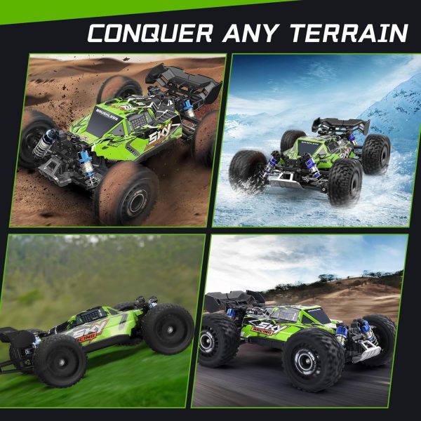 1:16 Brushless Remote Control Cars, 62mph Off-Road All Terrain Electric RC Truck, 4WD RC Truck with 2.4 GHz Remote Control and 2 3S Lipo Batteries for Kids Adults Boys Gifts - Image 4