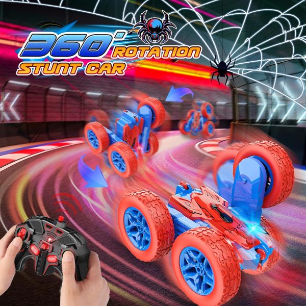 RC Cars Toys for Boys Ages 3-8 Kids Remote Control Stunt Car Toy Gifts for 4 5 6 7 8 9 10 Year Old Boy Girl Easter Birthday Gifts 360° Flip 4WD Car for Boys Age 4-6 5-7 Toddler Gift - Image 6