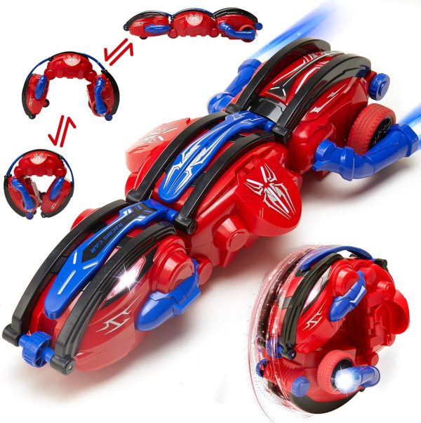 2.4Ghz Spider RC Cars with LED Lights, 360° Rolling Remote Control Car Rotating RC Stunt Car for Kids 6 7 8 9+ Year Old, Rechargeable Snake Car Indoor Outdoor Spider Toys for Boys 6 7 8-13 - Image 2