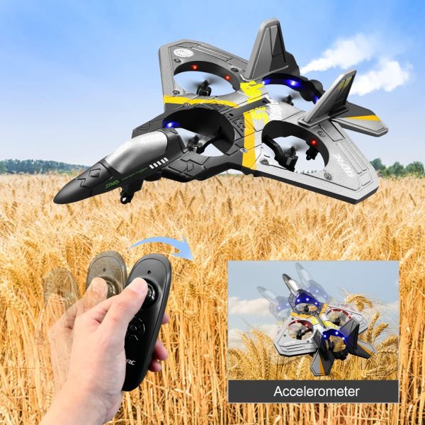 4CH Remote Control Plane, RC Jet Plane for Kids and Adults - 4 Channel,2 Battery LED Light Remote Control Airplane Fighter,Rechargeable Battery,Low Battery Alarm,Easy to Fly Drone Gift for Boys&Girls - Image 5