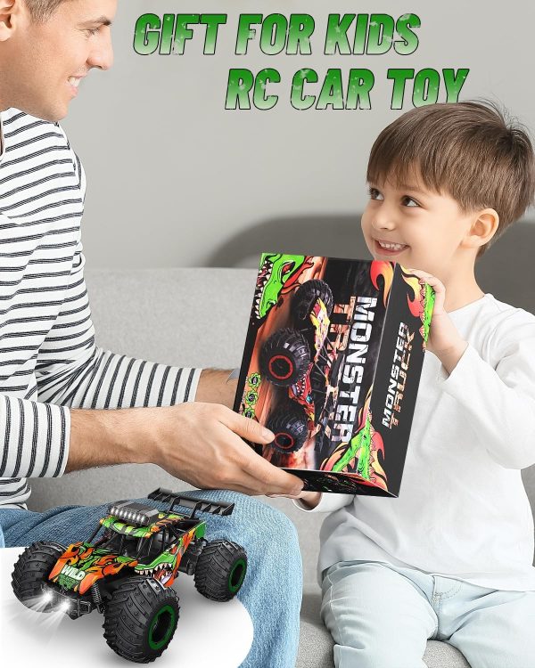 Remote Control Car, RC Truck for Boys 5-12, High Speed All Terrain Kids Toys, Monster Truck for Boys Girls, RC Truck with Car Body Lights & Headlights for Christmas Halloween Thanksgiving - Image 8