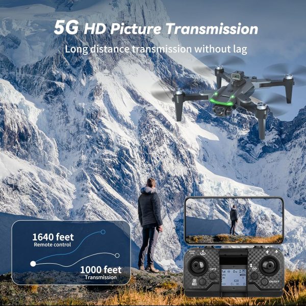 GPS Drone with 4K Camera for Adults, S166 Drone Under 249g 5GHz Transmission 3 Batteries, 90° Adjustable Lens, Auto Return, Follow Me, Brushless Motor Drones for Adults and Beginners - Image 6