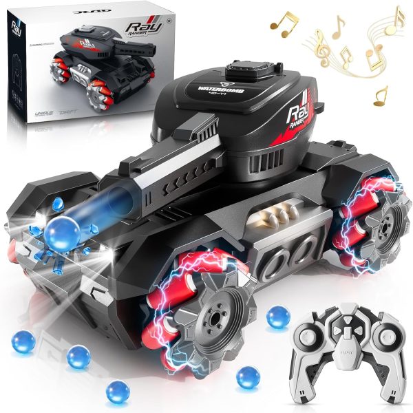 RC Car That Shoots BBS,Water Bullet Shooting RC Tank For Kids Adults 4WD Stunt Remote Control Car with 10500pcs Water Bombs Fast All Terrain Toy Car With 360°Rotating Gifts for Boys,40+Min Play - Image 2