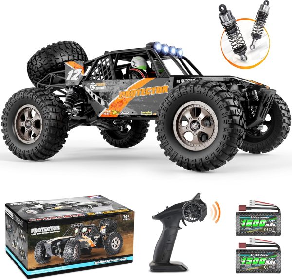 HAIBOXING Remote Control Car,1:12 Scale 4x4 RC Cars Protector 38+ KM/H Speed, 2.4G All-Terrain Off-Road Truck Toy Gifts for Boys and Adults Included Two Rechargeable Batteries Provide 40+ Min Playtime - Image 2