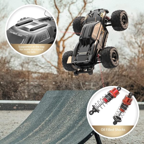 HYPER GO H16BM Brushless 42 Mph Fast RC Cars for Adults, 1/16 Hobby Off-Road RC Truck, RTR Remote Control Car (2 x 2S Lipo and 1 x 3S Lipo Battery and 3S Charging Cable Included - Image 4