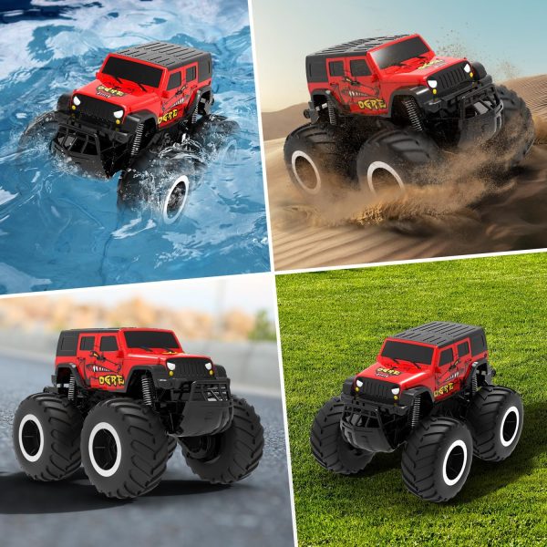 STEMTRON Amphibious Remote Control Car Toys for Boys 2.4 GHz 1:16 All Terrain Off-Road RC Car Waterproof RC Monster Truck Kids Pool Toys Remote Control Boat Gifts for Kids - Image 3