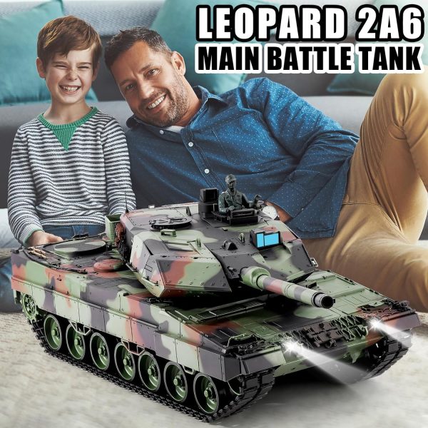 Remote Control Tank, Henglong German Leopard 2A6 Main Battle Tank, 1/16 2.4ghz RC Tank That Shoots, RC Tanks Vehicles Model with Sound & Light for Ages 14+ - Image 7