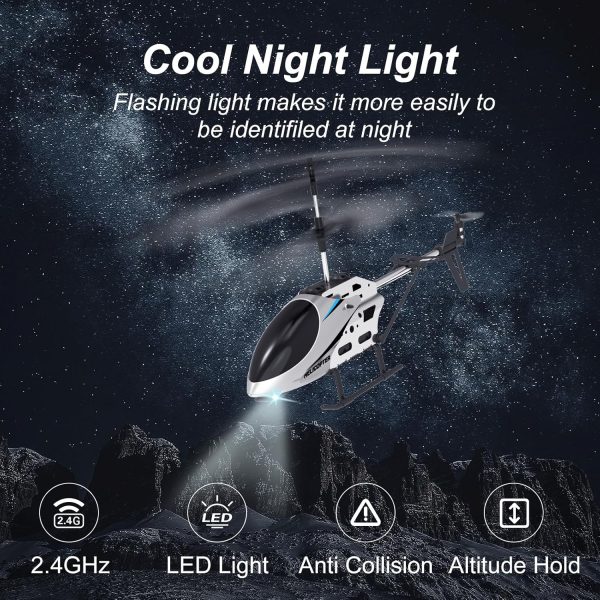 FUNSNAP RC Helicopter, 3.5 CH Altitude Hold Mini Remote Control Helicopters for Beginners, LED Light One Key Take Off/Landing - Image 5