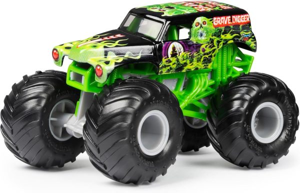 Monster Jam Grave Digger Monster Truck 5pc Value Pack: 1:64 Scale Retro Die-Cast Gift Set with Iconic Models (1982-2005) Chrome Rims and BKT Tires - Authentic Collectible for Fans & Birthday Parties - Image 9