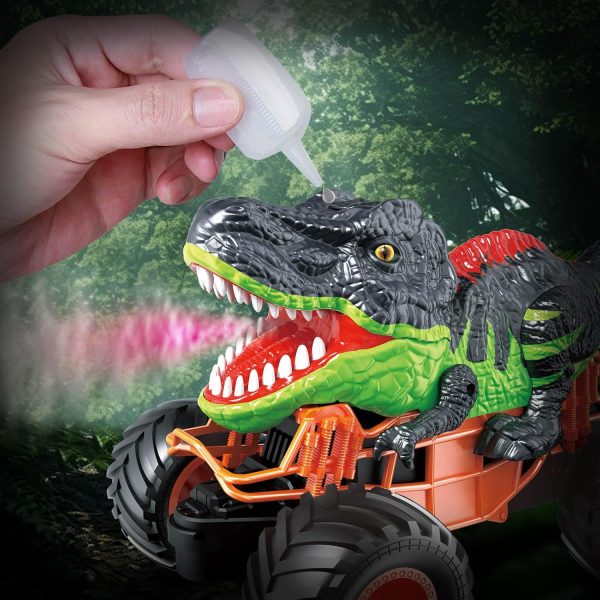 RC Dinosaur Car Toys for Kids 2.4GHz Remote Control Truck with Light, Sound & Spray Electric Monster Trucks Gifts for Boys Girls 3,4,5,6,Years Old - Image 8