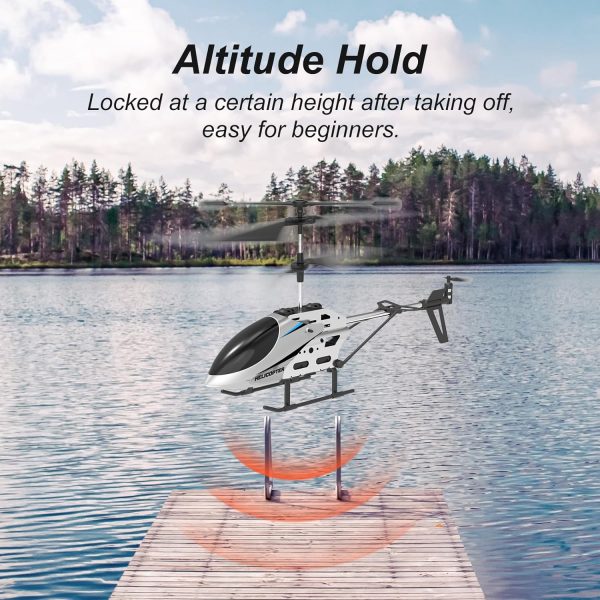 FUNSNAP RC Helicopter, 3.5 CH Altitude Hold Mini Remote Control Helicopters for Beginners, LED Light One Key Take Off/Landing - Image 4