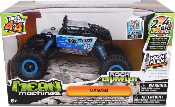 NKOK Mean Machines 1:16 2.4GHz RC Rock Crawler Venom (Blue), Designed for Rough Terrain Climbing, Pistol Grip Full Function Controller, Powerful Motor - Image 7