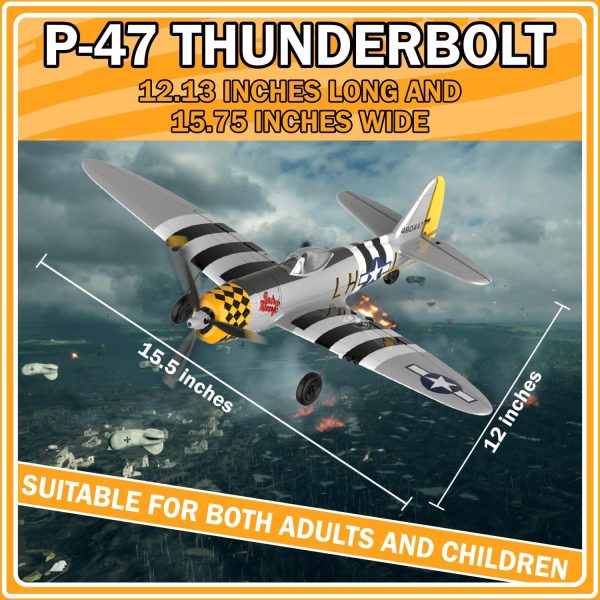 RC Plane 4-CH RC Airplane – RC Airplane Ready to Fly Upgrade P47 Thunderbolt Remote Control Airplanes for Beginners Adult with Beginners with Xpilot Stabilization System, & One Key Aerobatic - Image 8