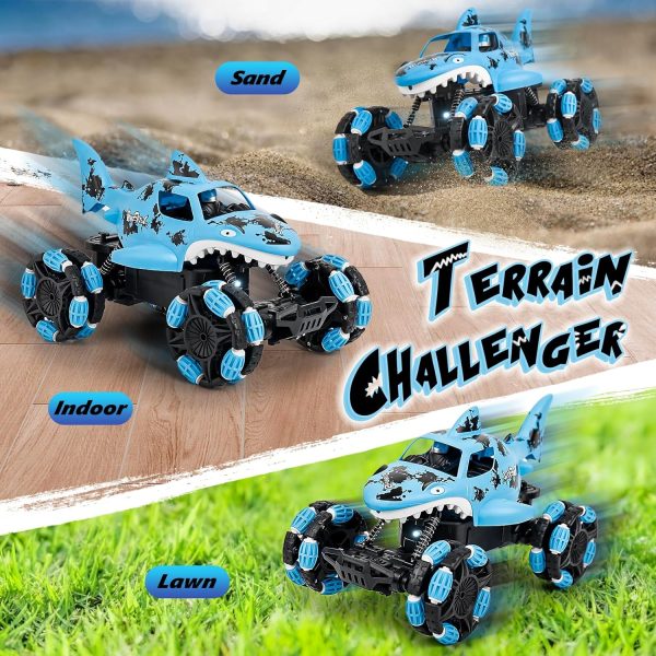 Remote Control Shark Monster Truck All-Terrain Toy Remote Control Car Vehicle, 2.4 GHz,1:14 Scale, Off Road Rechargeable RC Car Kids Toys for Boys and Girls Ages 6 and up - Image 4