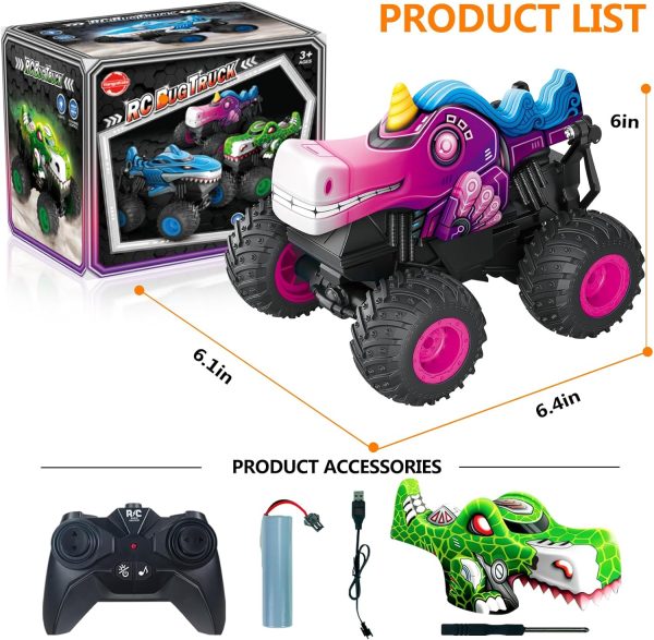 Remote Control Car, 2.4Ghz Unicorn Rc Monster Truck for Boys Girls, Rchargeable Rc Truck with Lights & Music, 360° Rotating Stunts RC Car Toy for Kids 3-5 6 7 8-12 - Image 7