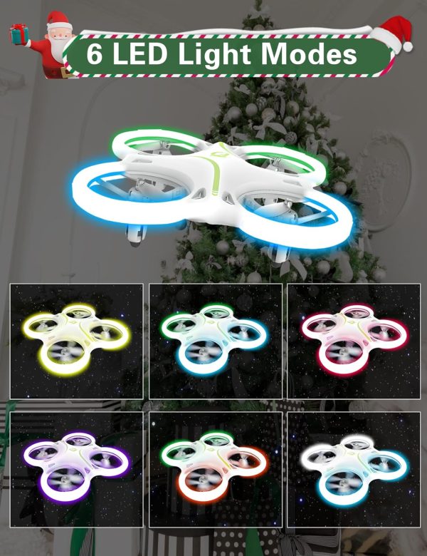 Drones for kids 8-12, Drone for Kid and Beginner, Drone with Led Light, Small Indoor Rc Drone with 360 Flip, 2 Batteries, One Key Take Off Landing, Kids Flying Toy Gift for Boy and Girl - Image 3