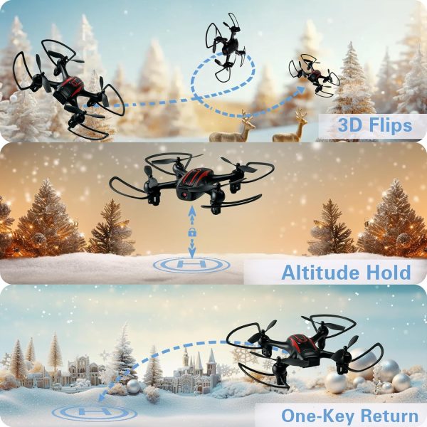 Drones for Kids 8-12, Drone with Camera 1080P for Kids Adults, FPV Drone with 2 Batteries, Mini Drone Gesture Photo, Wifi RC Quadcopter, 3 Speed Mode, 3D Flips, Altitude Hold, Kids Drones for Boys - Image 5