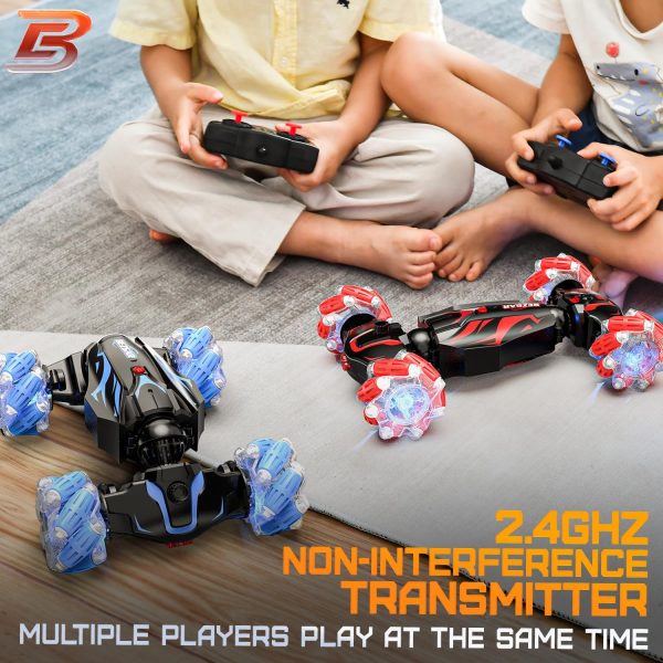 BEZGAR Gesture Sensing RC Stunt Car with Light & Music - 2.4Ghz Remote Control Twist Car with Sprayer, Hand Controlled RC Cars for Kids, Christmas Birthday Gifts, Toys for Boys & Girls - Image 8