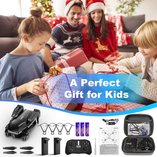 Drone with Camera 1080P HD FPV Foldable Drone for Beginners and Kids, Quadcopter with Voice Gesture Control with Carrying Case, One Key Take Off/Land, Optical Flow Positioning, 360° Flip, Waypoint Fly - Image 8