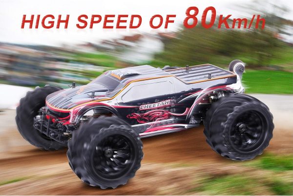 JLB Racing Cheetah 1:10 Scale RC Car Truck, 80+ KM/H High Speed RTR RC Truck, 2.4GHZ Radio Controlled Electric RC Car, 4WD 4x4 Off Road Monster Truck for Adults, IPX7 Waterproof Racing Vehicle Truck - Image 3